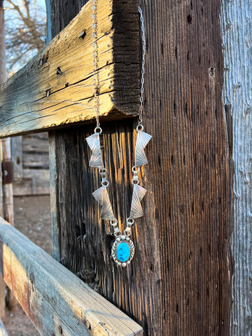 Turquoise & Sterling Silver Collar Necklace