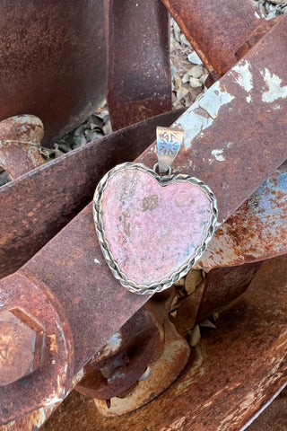 Pink Rhodonite Heart Pendant