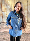 Darling Denim Bling Button Up